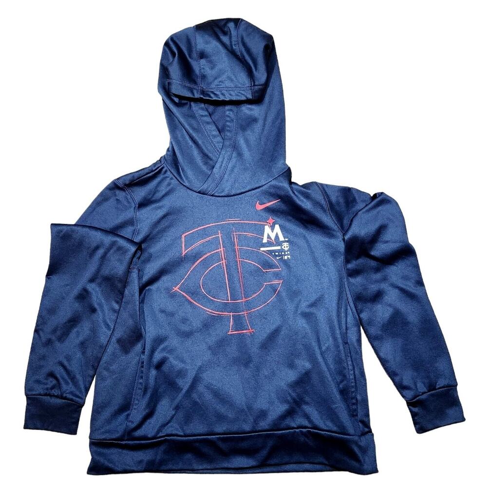 Nike Unisex Minnesota Twins MLB Pullover Hoodie Blue Size Large EUC
